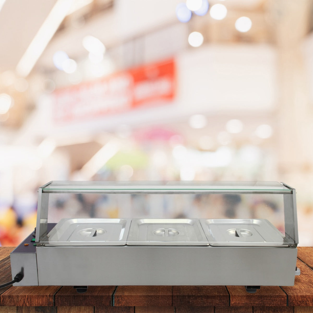 Expositor Banho Maria com 3 Panelas em Aço Inox