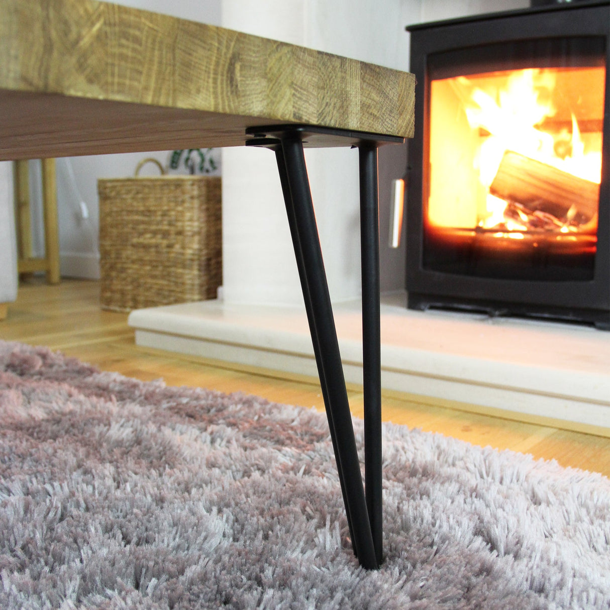 4 Pernas de Garfo Pernas de SkiSki 40,6cm Aço Preto 3 Dentes 12mm