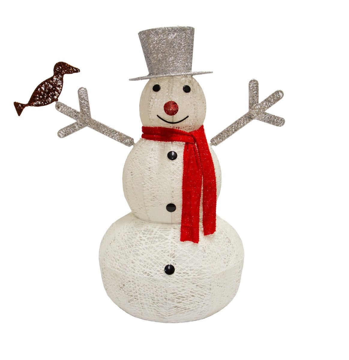 Boneco de neve iluminado 89cm Advento Decoração de Natal 100 LEDs