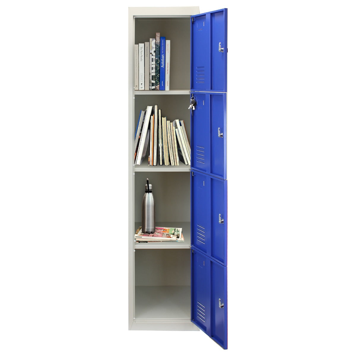 Armá rio para montar com 4 portas de aço azul