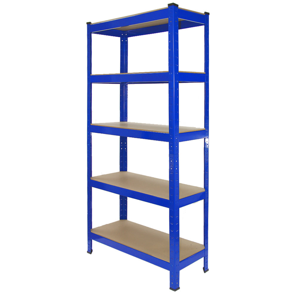 5 Prateleiras de Aço T-Rax Azul Sem Parafusos 75cm x 30cm