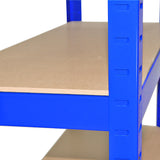 5x Prateleiras 1xWorkbench Banco de armazenamento de aço sem parafusos Estantes de garagem DM