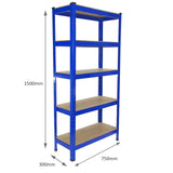 5x Prateleiras 1xWorkbench Banco de armazenamento de aço sem parafusos Estantes de garagem DM
