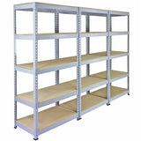 10 x prateleiras de metal Q-Rax, cinza, 90 x 50 x 180 cm