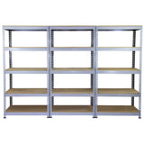 10 x prateleiras de metal Q-Rax, cinza, 90 x 50 x 180 cm