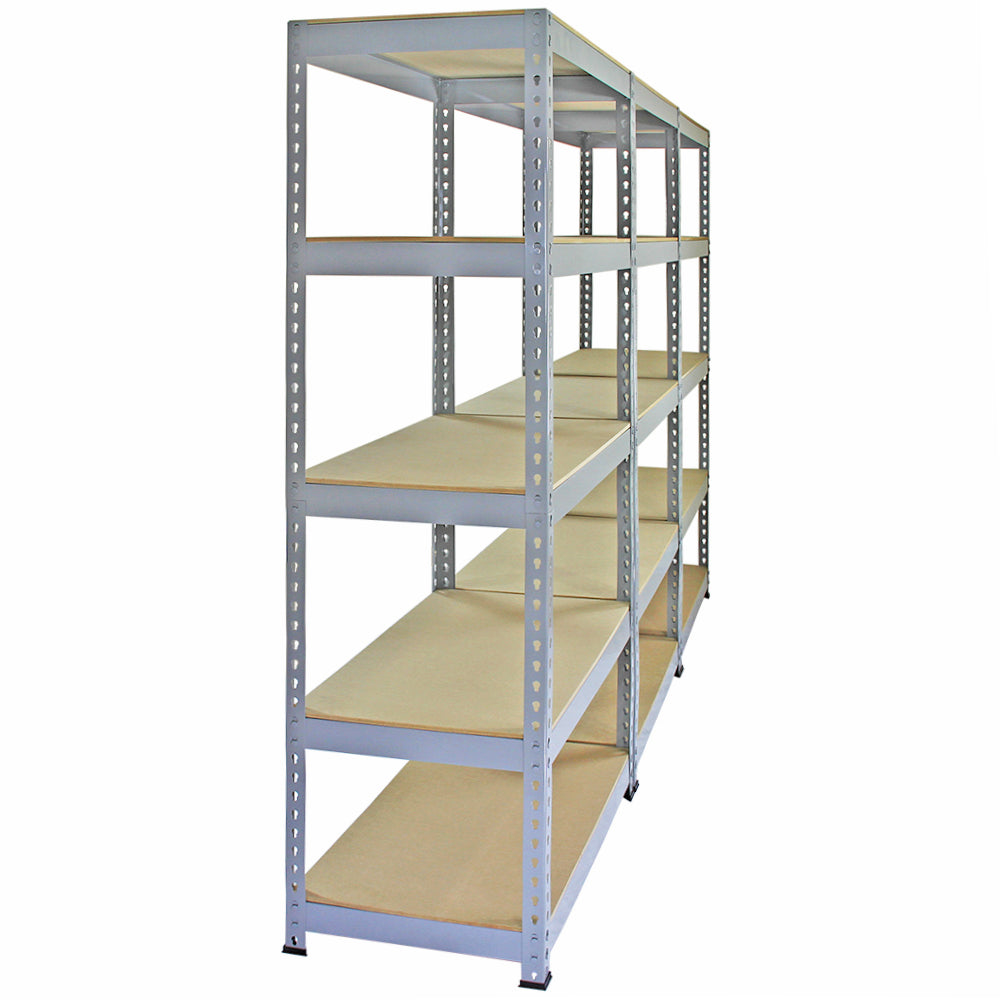 10 x prateleiras de metal Q-Rax, cinza, 90 x 50 x 180 cm
