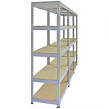 10 x prateleiras de metal Q-Rax, cinza, 90 x 50 x 180 cm