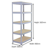 10 x prateleiras de metal Q-Rax, cinza, 90 x 50 x 180 cm