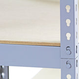 10 x prateleiras de metal Q-Rax, cinza, 90 x 50 x 180 cm