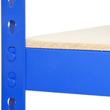 10 x prateleiras de metal T-RAX, azuis, 120 cm x 45 cm x 180 cm