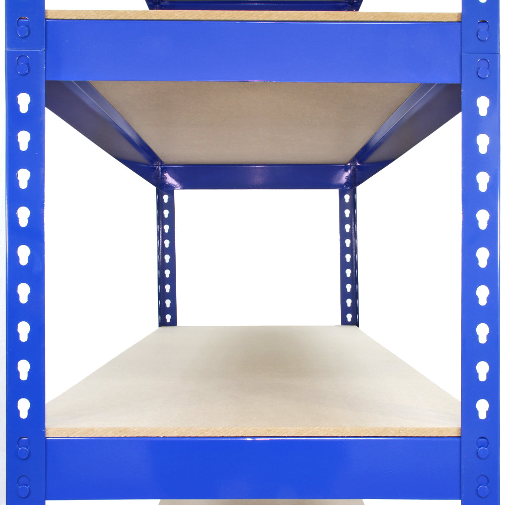 2 prateleiras de metal azuis T-RAX de 75 cm x 150 cm x 30 cm com conectores de baía GRATUITOS