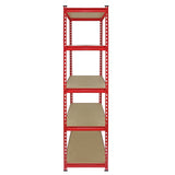 10 prateleiras de aço Z-Rax vermelhas 90cm x 45cm x 183cm