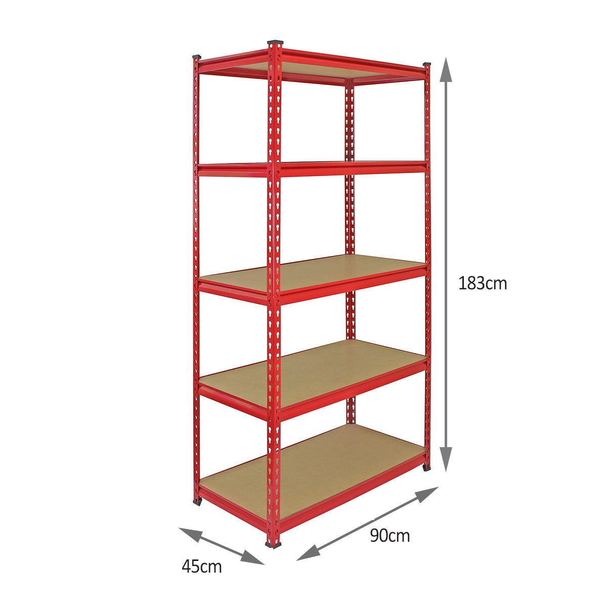 Estante de garagem Z-Rax em aço inoxidá vel sem parafusos vermelho com 90 cm de largura