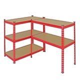 Estante de garagem Z-Rax em aço inoxidá vel sem parafusos vermelho com 90 cm de largura