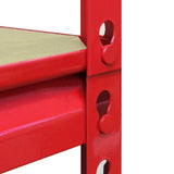 Estante de garagem Z-Rax em aço inoxidá vel sem parafusos vermelho com 90 cm de largura