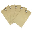 Pacote com 5 sacos de pó para aspirador MAXBLAST, em papel kraft marrom, com fecho circular e textura lisa, ideal para limpeza eficiente