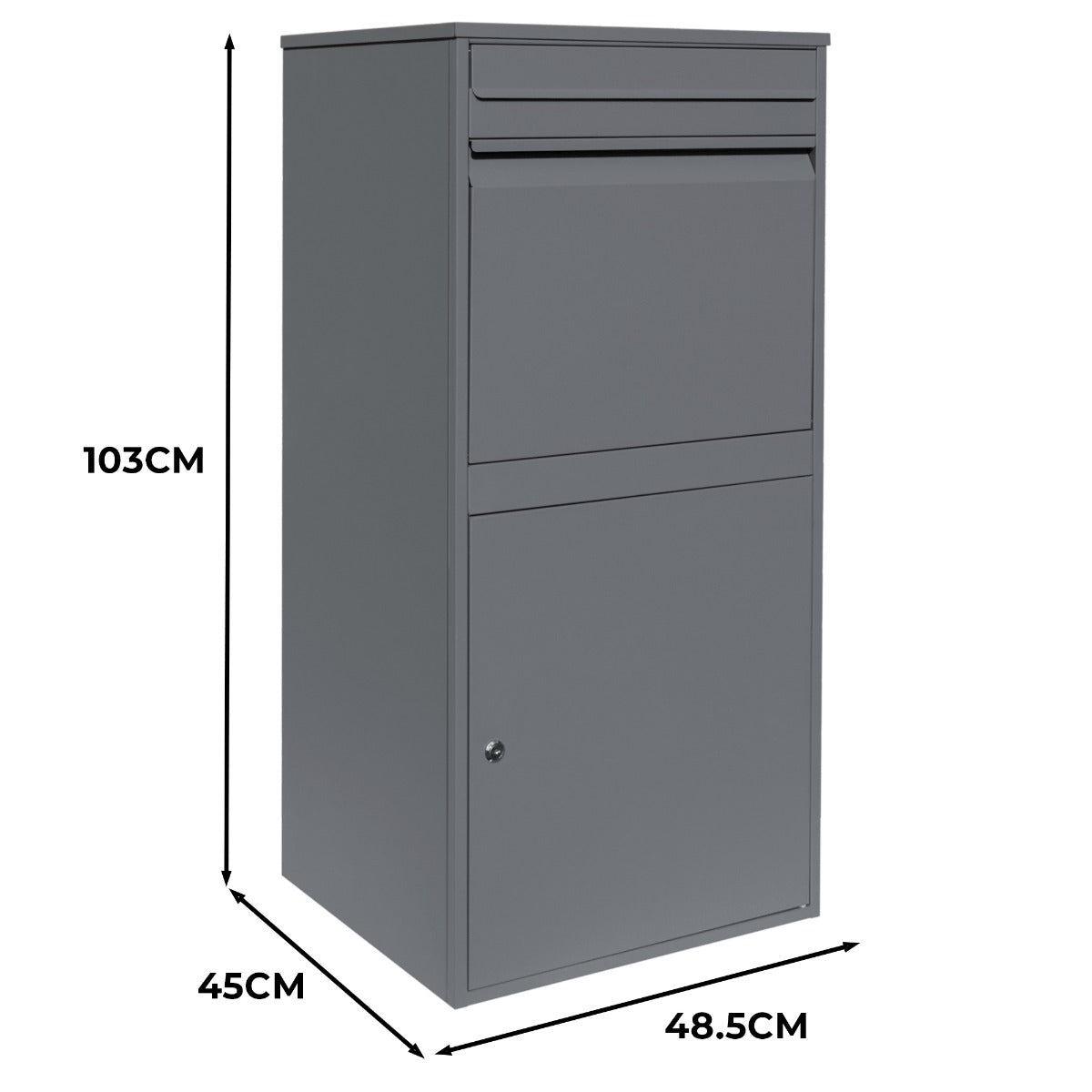 Caixa de Correio XL Anti-Roubo Cinzenta