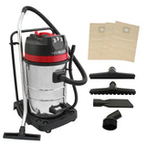Aspirador Industrial de 80L, 4 Acessórios + 3 Sacos de Pó