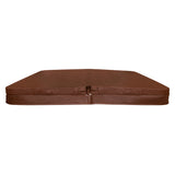 Cobertura castanha para jacuzzi, 2m x 2m, com textura resistente e fechos laterais para proteção e segurança da água