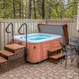 Cobertura castanha de 2m x 2m para jacuzzi, com material resistente, ideal para proteger contra intempéries e sujeira