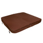 Cobertura castanha para jacuzzi, 2,1m x 2,1m, com textura suave e resistente, ideal para proteção e isolamento térmico