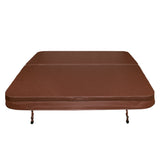 Cobertura castanha para jacuzzi, 2,1m x 2,1m, com superfície lisa e resistente, ideal para proteção e isolamento térmico