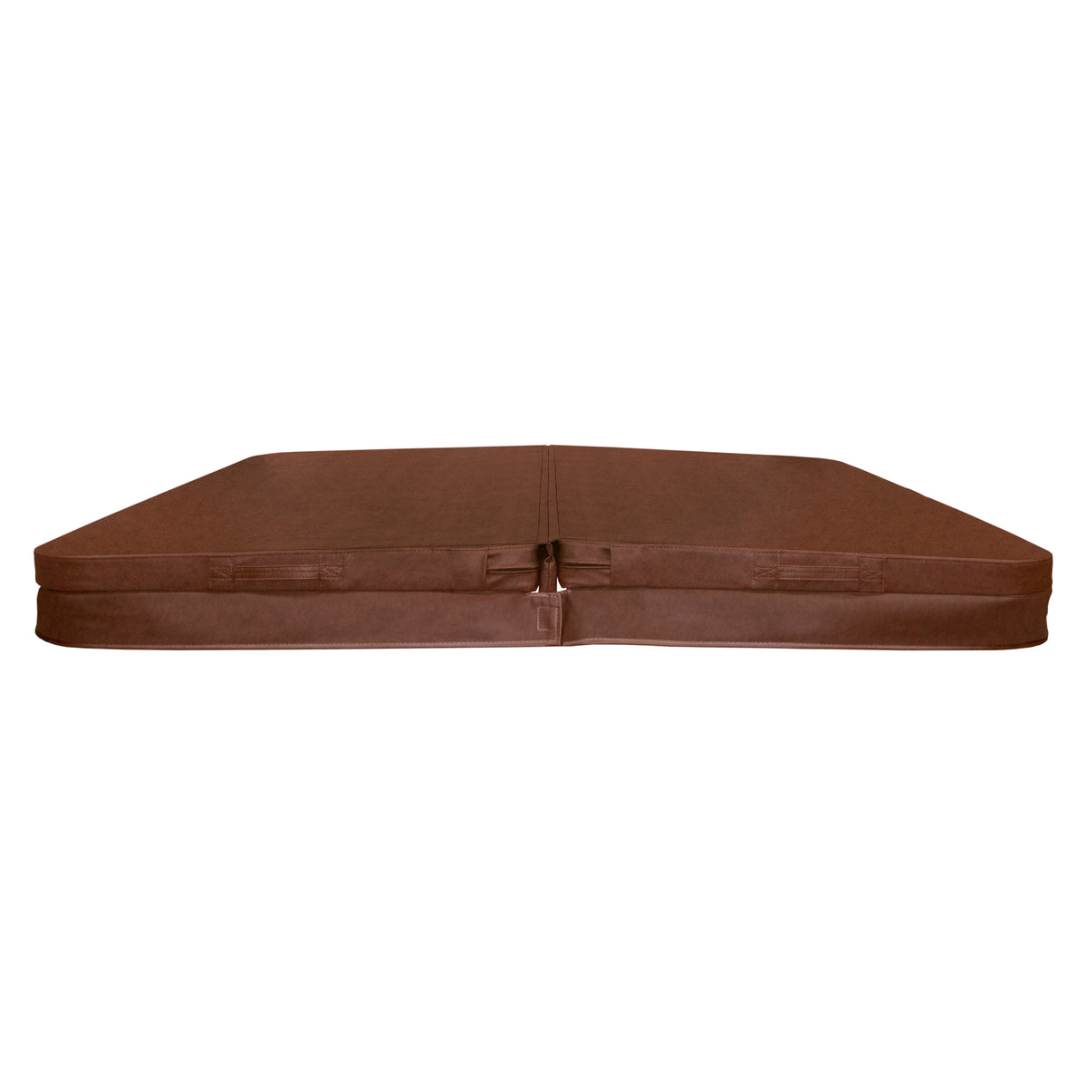 Cobertura castanha para jacuzzi, 2,1m x 2,1m, com textura suave e resistente, ideal para proteção e isolamento térmico
