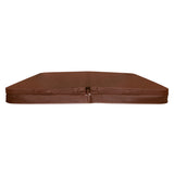 Cobertura castanha para jacuzzi, 2,1m x 2,1m, com textura suave e resistente, ideal para proteção e isolamento térmico