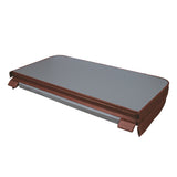 Cobertura castanha para jacuzzi, 2,1m x 2,1m, com superfície lisa e bordas reforçadas, ideal para proteção e isolamento térmico