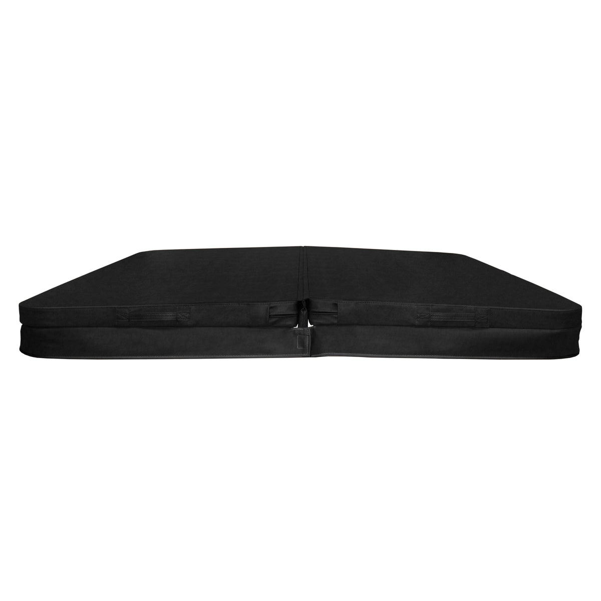Cobertura preta para jacuzzi, 2,1m x 2,1m, com superfície lisa e resistente, ideal para proteção e isolamento térmico