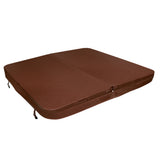 Cobertura marrom para jacuzzi, 2,2m x 2,2m, com textura suave e resistente, ideal para proteção e isolamento térmico