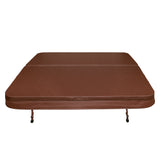 Cobertura marrom para jacuzzi, 2,2m x 2,2m, com textura suave e resistente, ideal para proteção e isolamento térmico