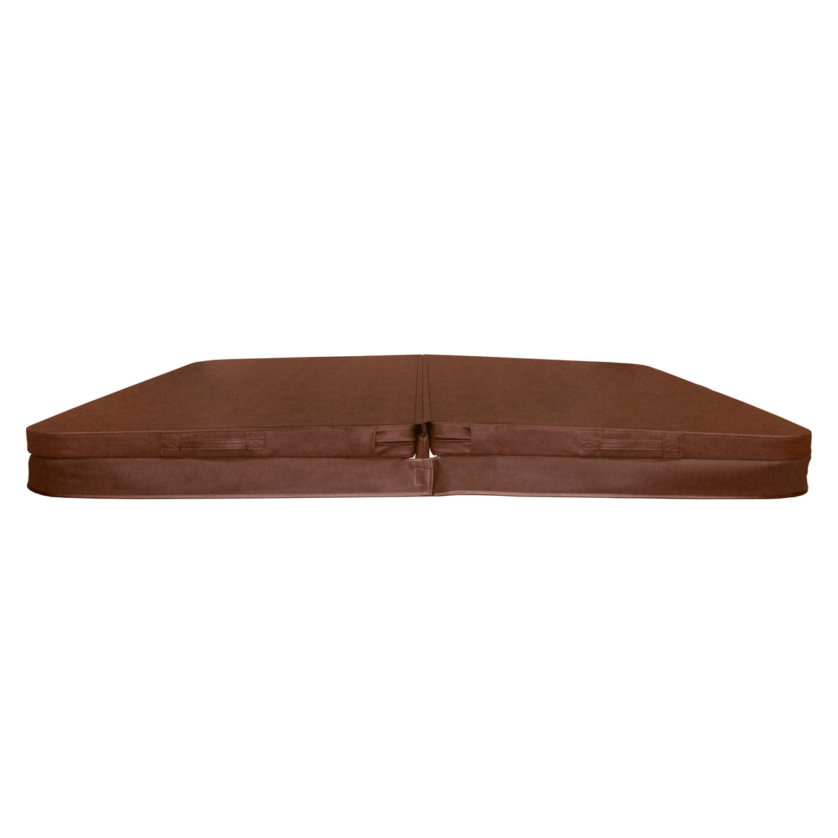 Cobertura marrom para jacuzzi, 2,2m x 2,2m, com superfície lisa e resistente, ideal para proteção e isolamento térmico