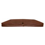Cobertura marrom para jacuzzi, 2,2m x 2,2m, com superfície lisa e resistente, ideal para proteção e isolamento térmico