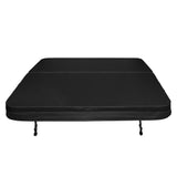 Cobertura preta para jacuzzi, 2,2m x 2,2m, com superfície lisa e resistente, ideal para proteção e isolamento térmico