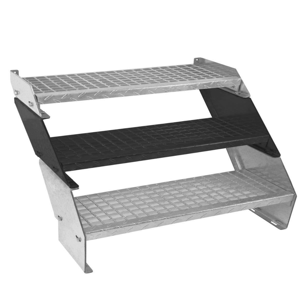 Escada Galvanizada Ajustá vel de 2 Degraus ? 900mm de Largura