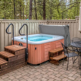 Cobertura cinza para jacuzzi 2m x 2m, com material resistente, ideal para proteção contra intempéries e sujeira