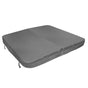 Cobertura cinza para jacuzzi, 2,1m x 2,1m, com superfície texturizada e fechos laterais para melhor ajuste e proteção