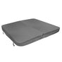 Cobertura cinza para jacuzzi, com formato quadrado de 2,2m x 2,2m, feita de material resistente e texturizado, ideal para proteção