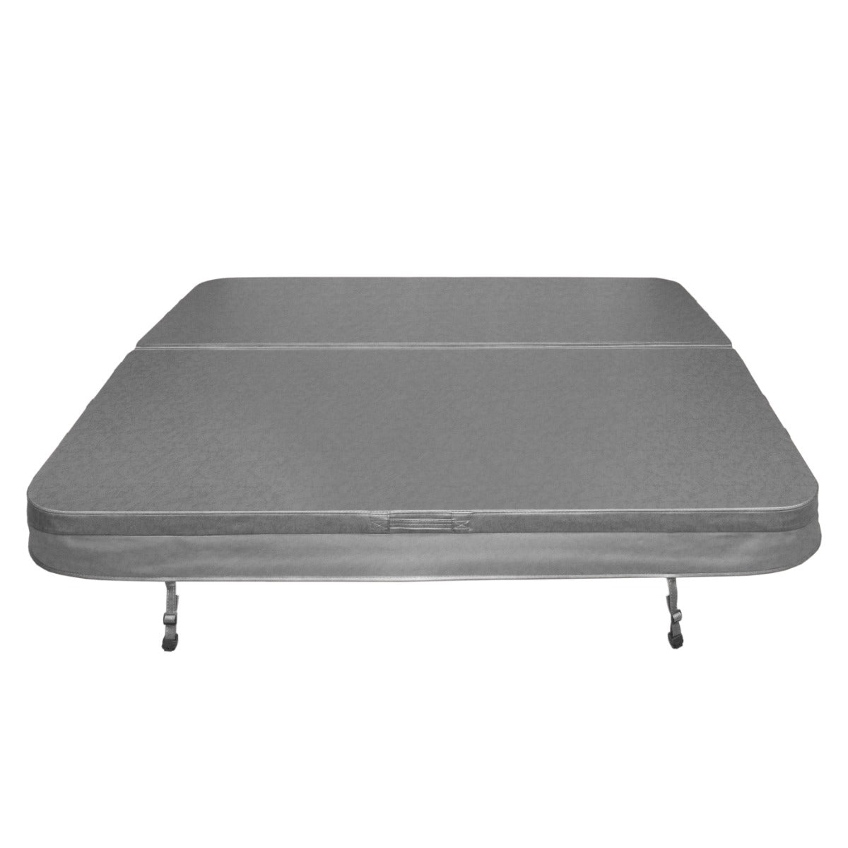 Cobertura cinza para jacuzzi, 2,2m x 2,2m, com superfície lisa e resistente, ideal para proteção e isolamento térmico