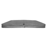 Cobertura cinza para jacuzzi, medindo 2,2m x 2,2m, com superfície lisa e resistente, ideal para proteção e isolamento térmico