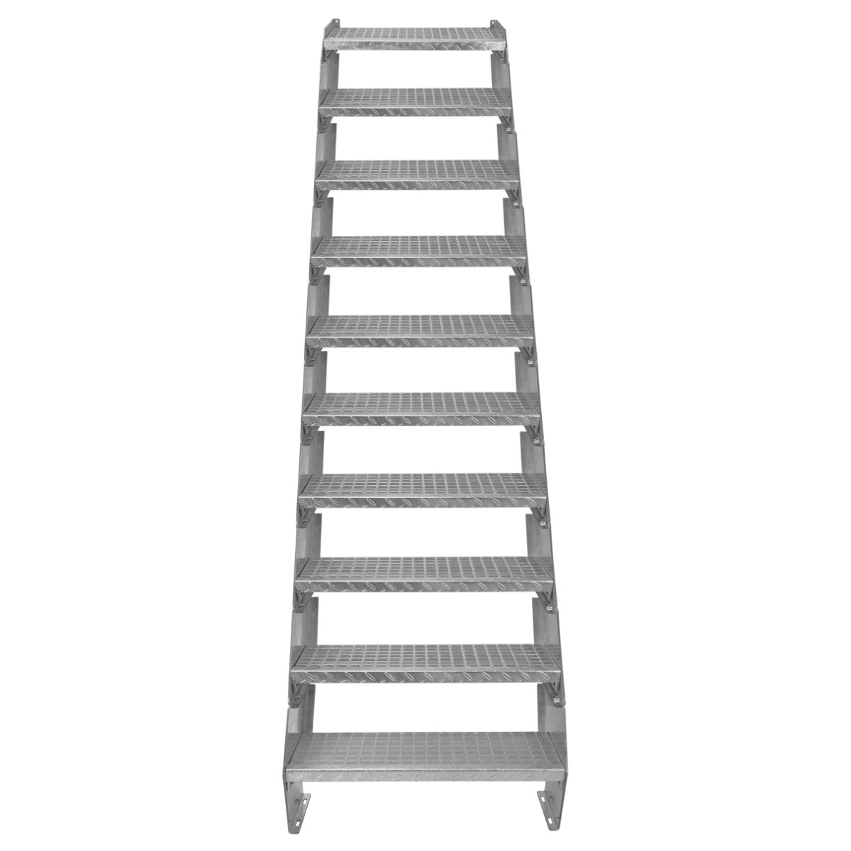 Escada galvanizada ajustá vel de 10 degraus ? 600 mm de largura
