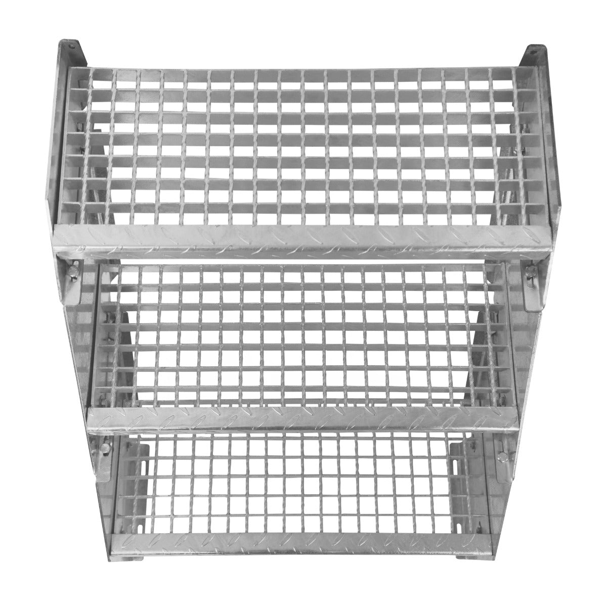 Escada galvanizada ajustá vel de 11 degraus ? 600 mm de largura