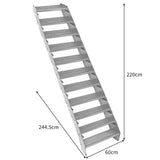 Escada galvanizada ajustá vel de 11 degraus ? 600 mm de largura