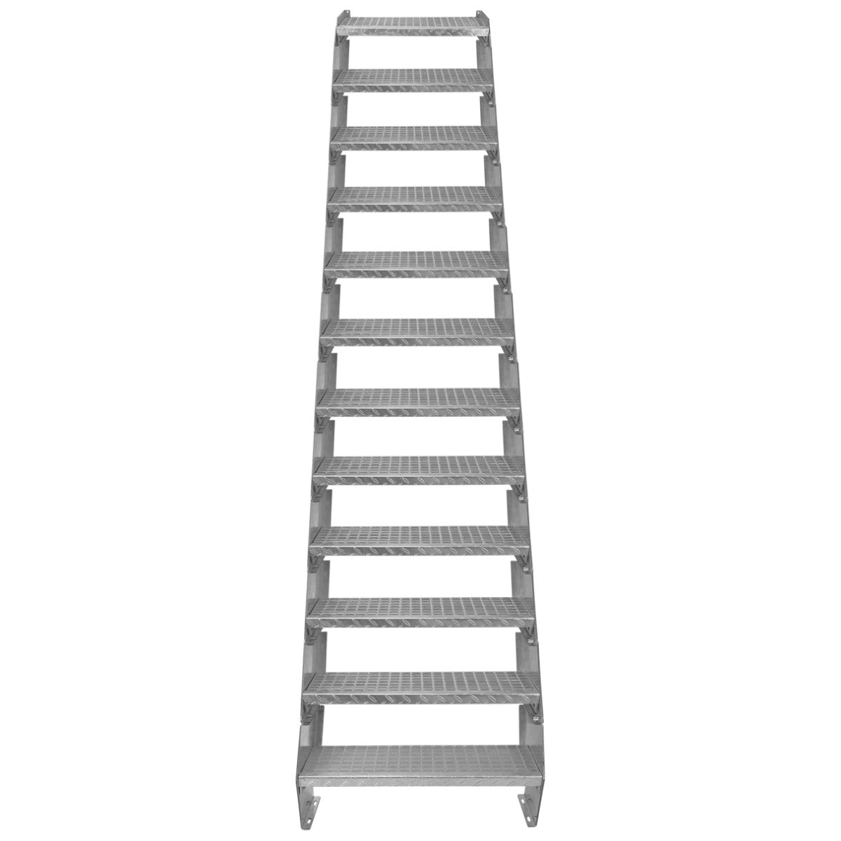 Escada galvanizada ajustá vel de 12 degraus ? 600 mm de largura