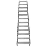 Escada galvanizada ajustá vel de 12 degraus ? 600 mm de largura