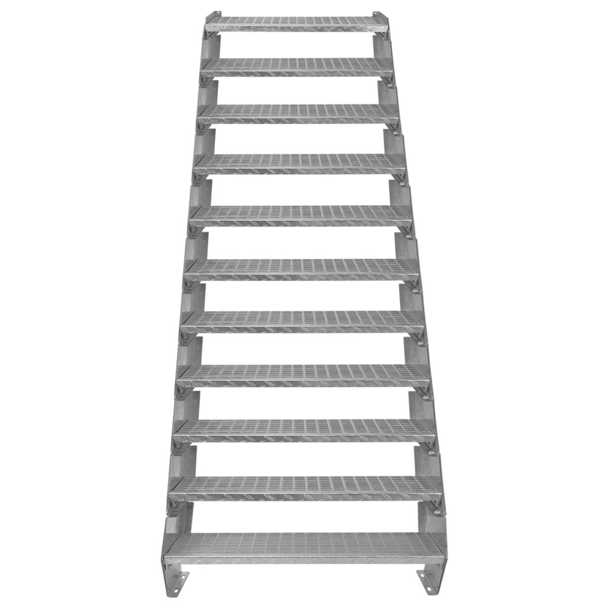 Escada galvanizada ajustá vel de 11 degraus ? 900 mm de largura