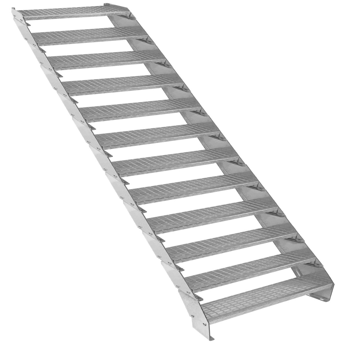 Escada galvanizada ajustá vel de 12 degraus ? 900 mm de largura