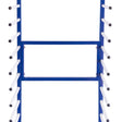 Conector de 2 vias azul para carrinho de secagem, com tubos brancos e extremidades pretas, ideal para separação e suporte de itens