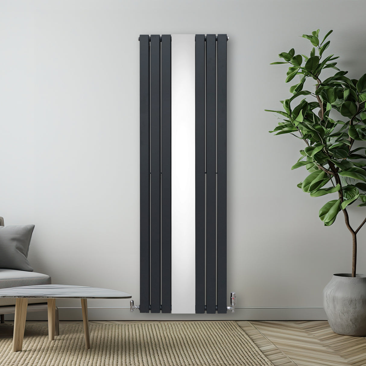 Radiador Plano com Espelho - 1800 mm x 565 mm - Cinza Antracite